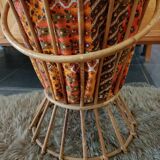 Travailleuse rotin vintage