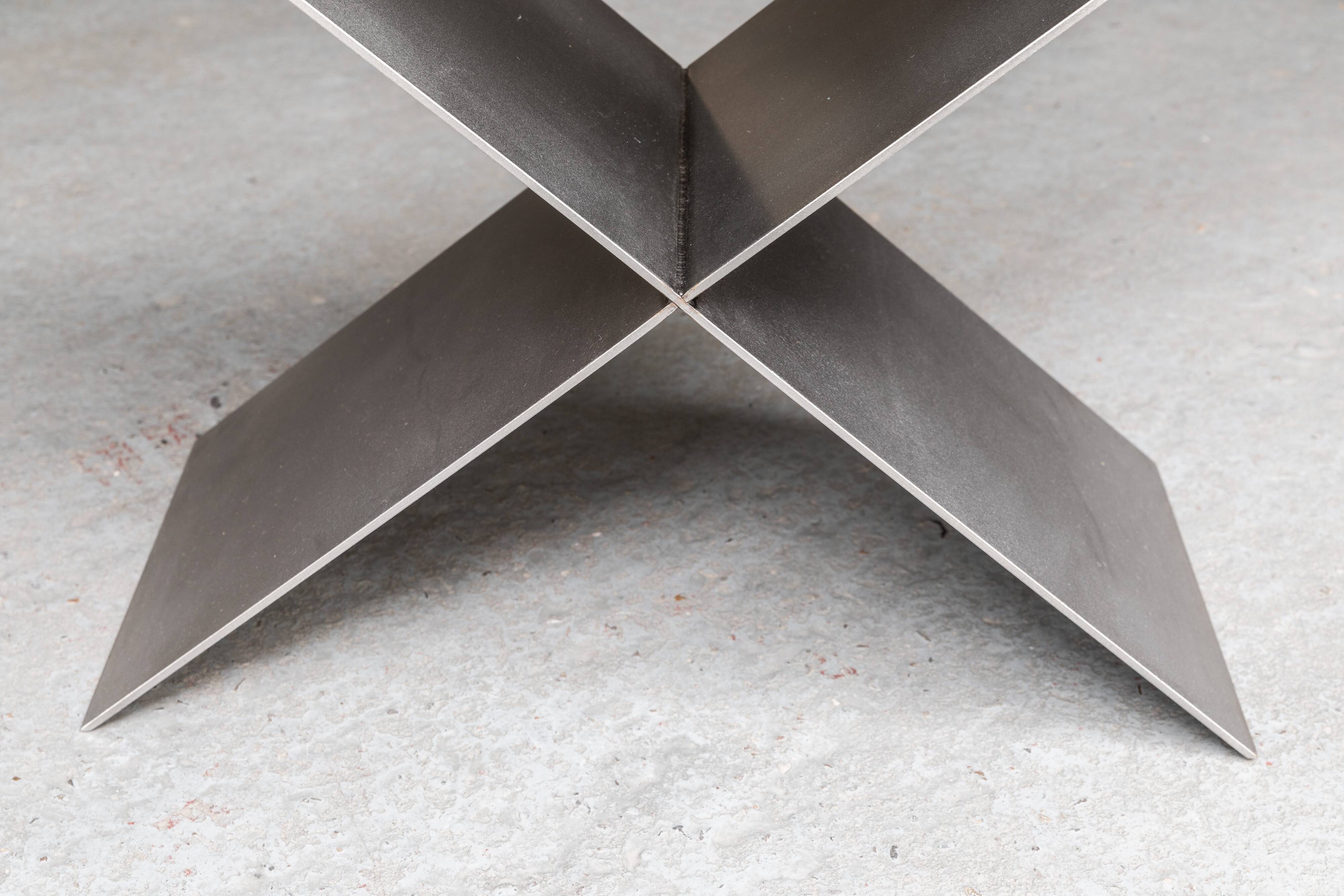 Contemporary stainless steel side table by Lena Coupez, Belgium, 2024