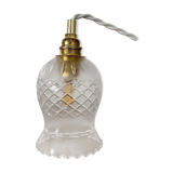 Baladeuse tulipe vintage en verre ciselé