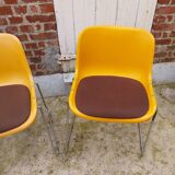Paire de chaises traineaux Orange