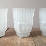 Set of 3 Art Deco frosted glass tulips