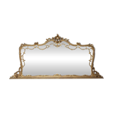 LARGE EARLY 20TH CENTURY WALL MIRROR IN GILDED WOOD IN BAROQUE STYLE