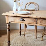 Renovated solid wood farmhouse table