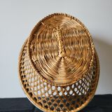 Braided wicker bread basket