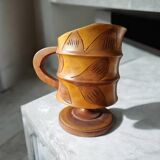 Solid wood vase pot