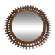 Round vintage mirror with bamboo edge