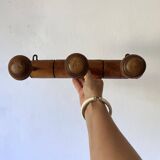 Antique wall coat rack, 3 hooks