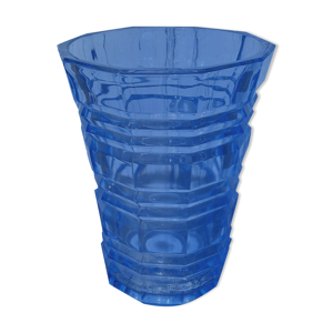 vase en verre transparent - bleu