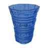 Blue transparent glass vase