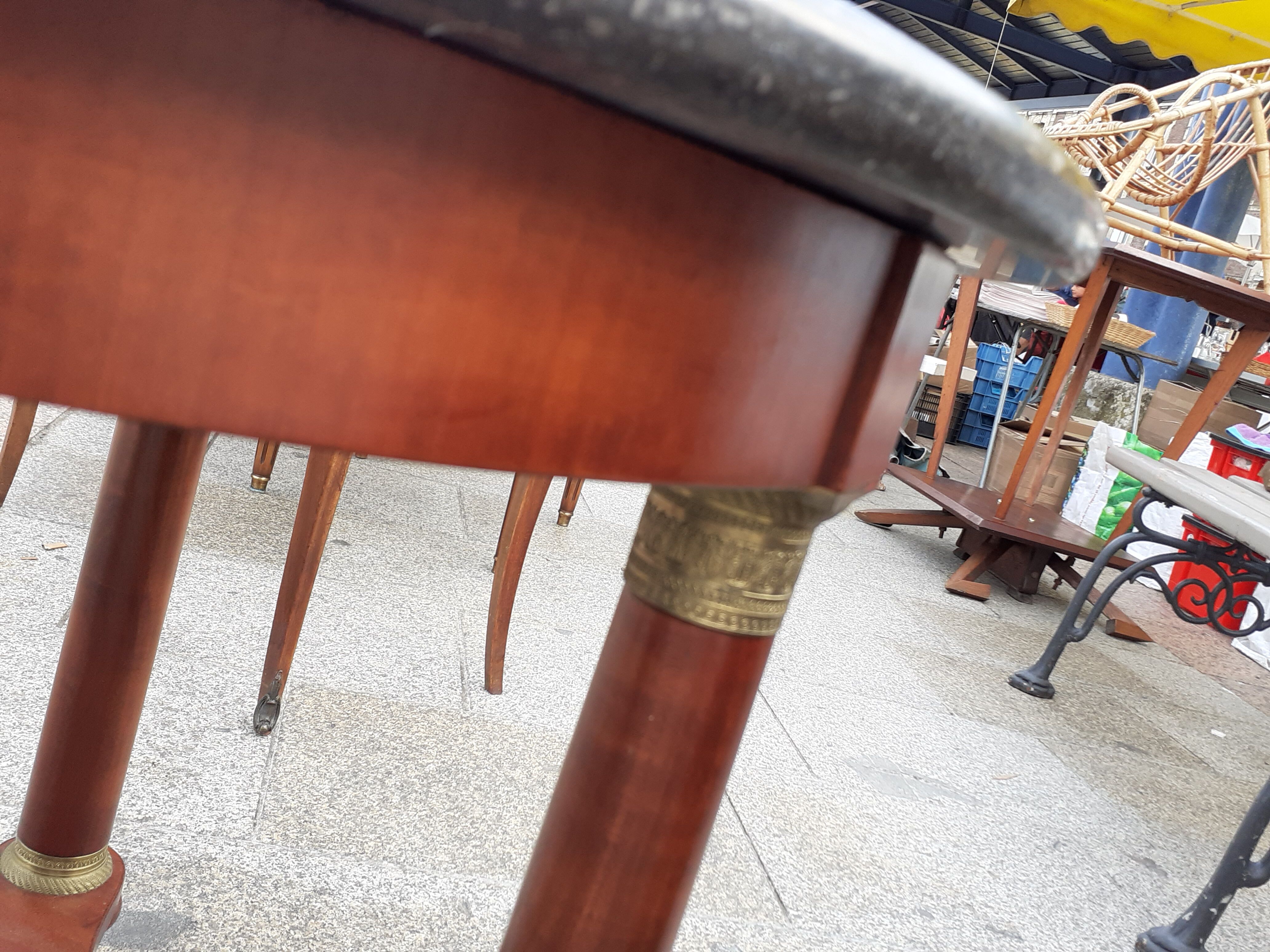 Ancient Gueridon with marble top side table empire style