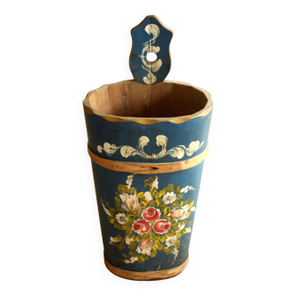 Handmade handpainted wooden umbrella stand - vintage