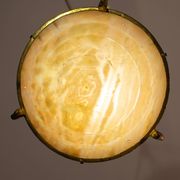 Antique Liberty Alabaster Candlestick, Brass Structure 1940s