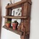 Solid wood wall shelf