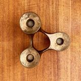 Vintage German brutalist metal candlestick by Harjes.