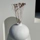 Handcrafted terracotta ball vase painted white H:24 D:26