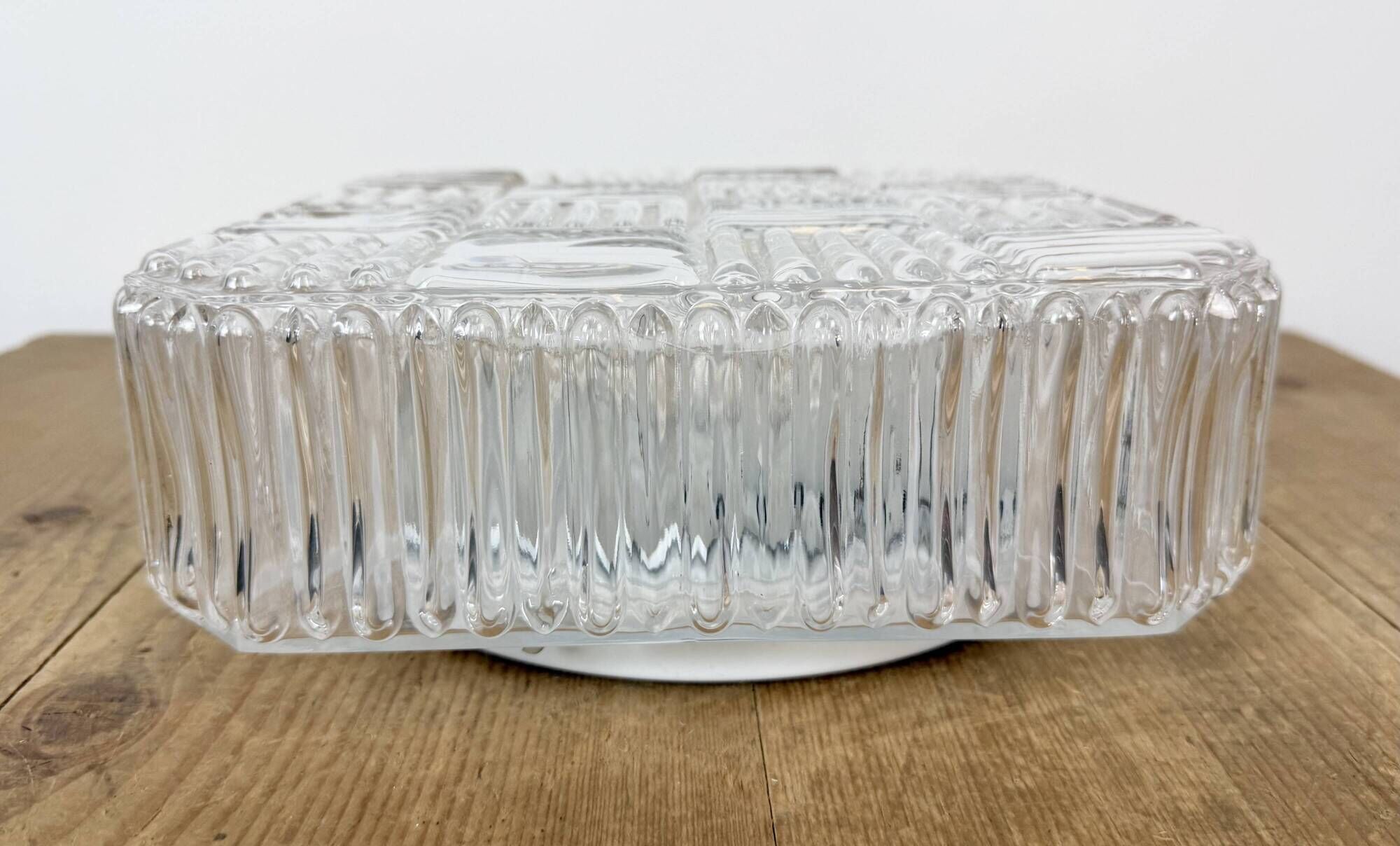 Vintage Glass Wall or Ceiling Light, 1970s