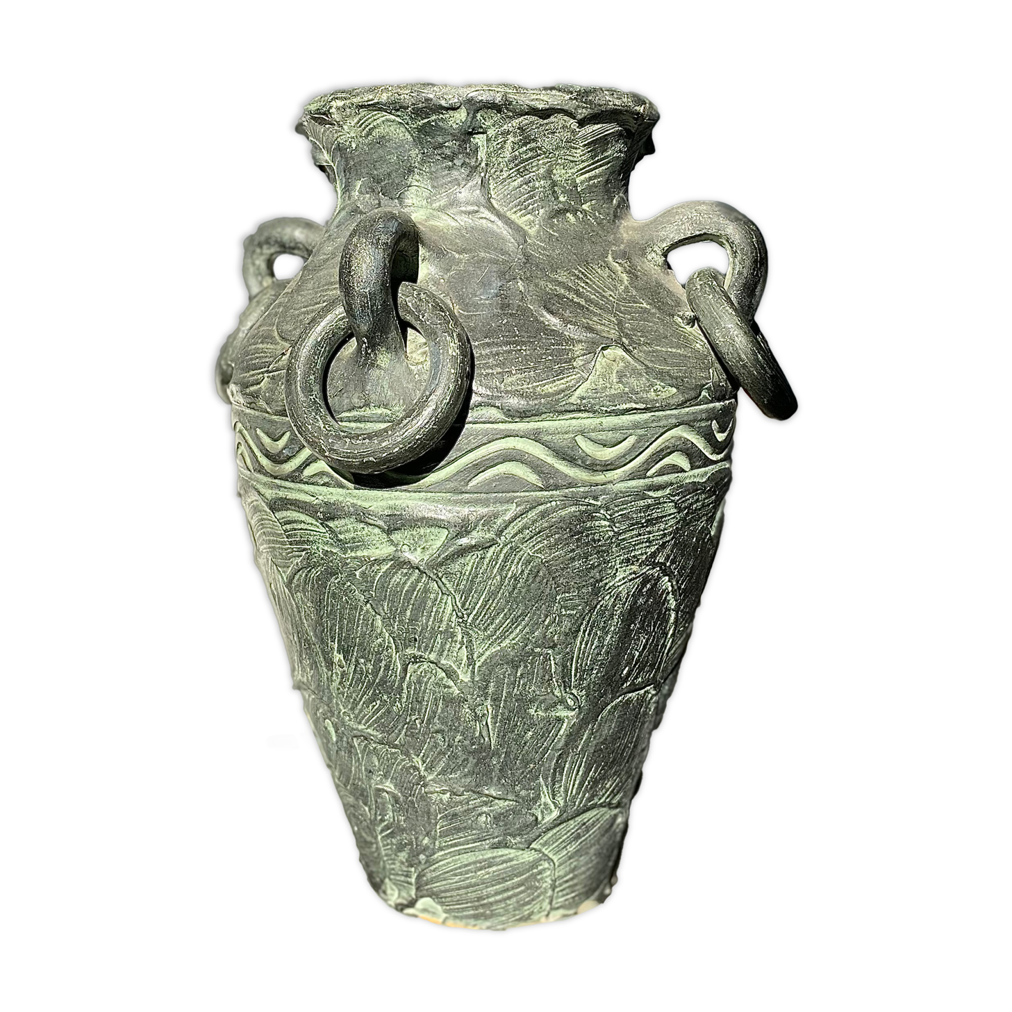 Terracotta amphora vase