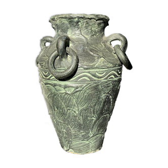 Terracotta amphora vase