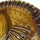 2 vintage fish dishes in slip from Sarreguemines