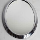 Oval mirror top 1950 silver