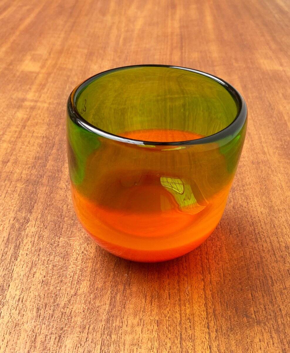 Set of 2 vintage German coloured glass bowls by Eisch.