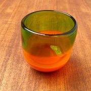 Ensemble de 2 bols en verre coloré vintage allemands de Eisch