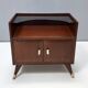 Pair of Elegant Walnut Nightstands with a Crystal Top Shelf