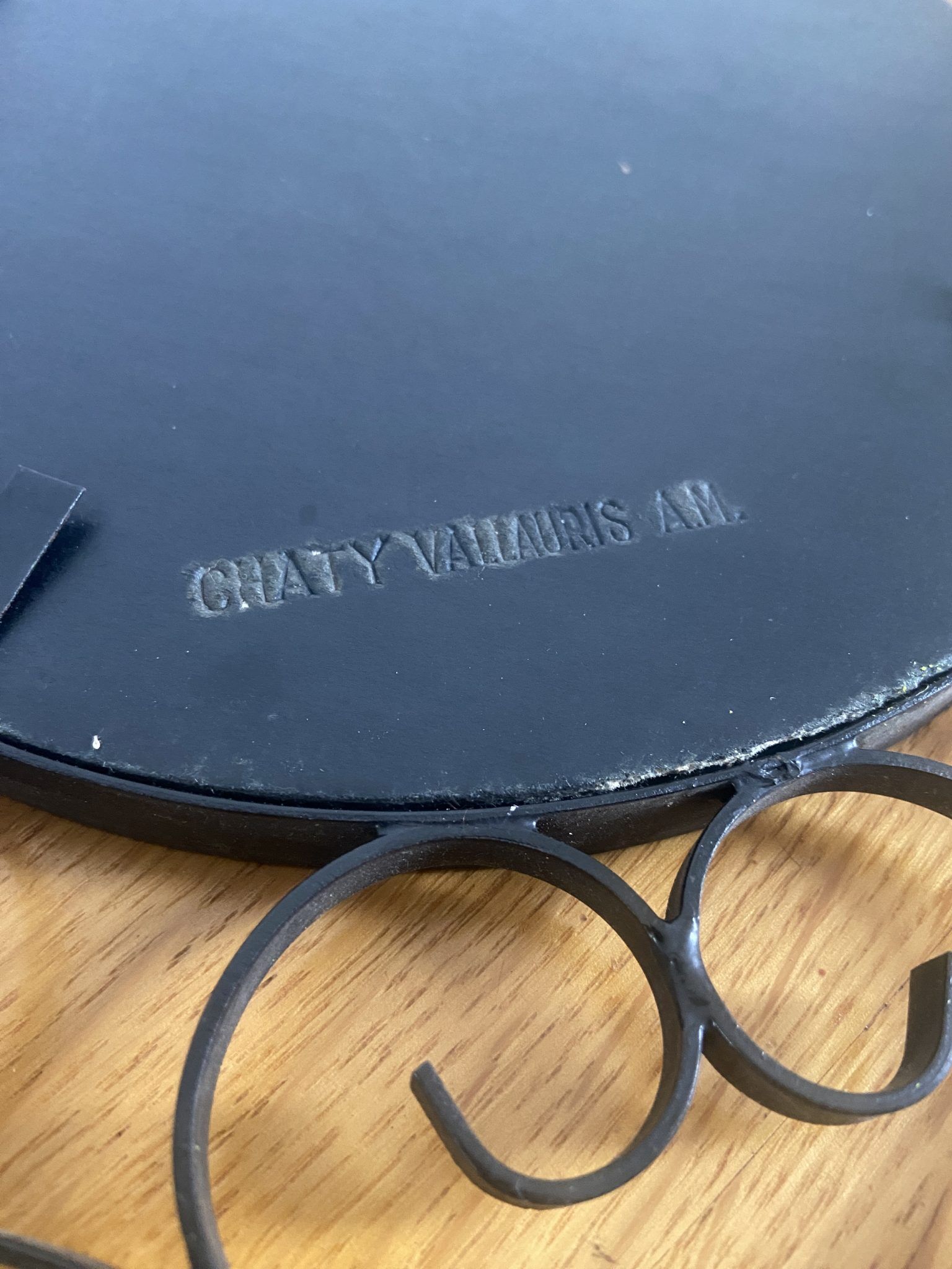 Miroir en fer forgé noir chaty vallauris années 50