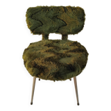 Vintage pelfran green furry chair