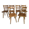 Set de 6 chaises en hêtre massif par Adolf Schneck