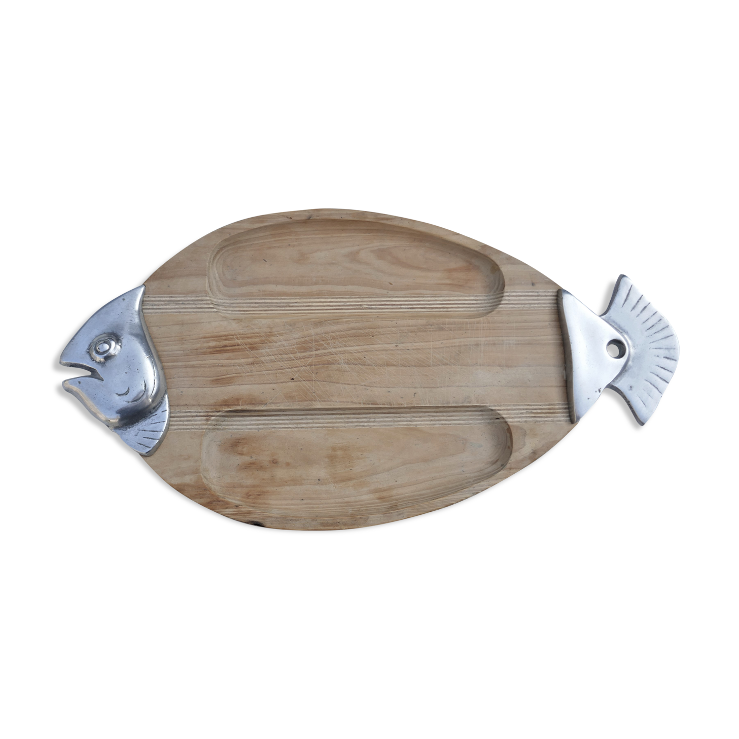 Vintage fish-shaped tray cutting board