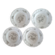 4 plates decorated with Lunéville roses