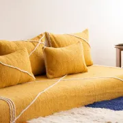 Ensemble de housses de canapé de sol marocain jaune