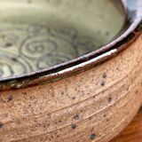 Mid-century modern Danish studio pottery bowl by Bente Lemche, 1960s.