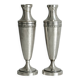 Pair of silver-plated flower vases
