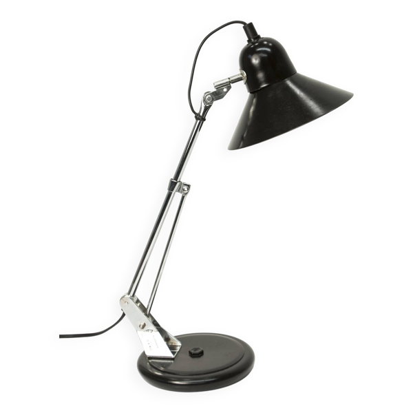 Lampe Aluminor 1960 noire et chromes Made in France