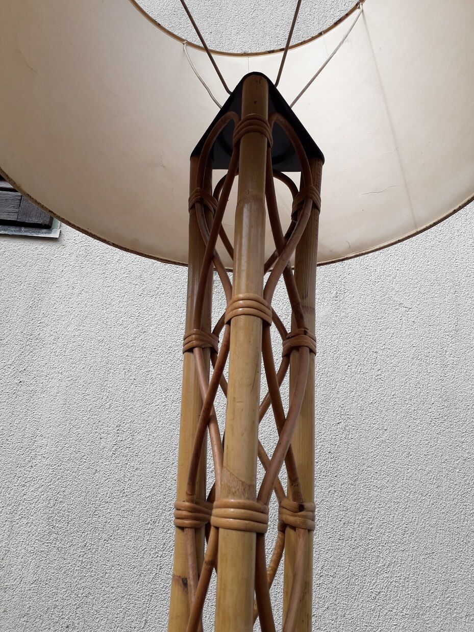 Floor lamp 60s design rattan