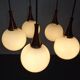 Danish Glass and Rosewood Cascade Ceiling Lamp, 1960s