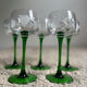 Set of 5 wine glasses with chiseled decoration