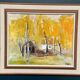 Original Swedish Oil on Canvas – "Houses and Trees in Autumn" by Pia H. Campbell