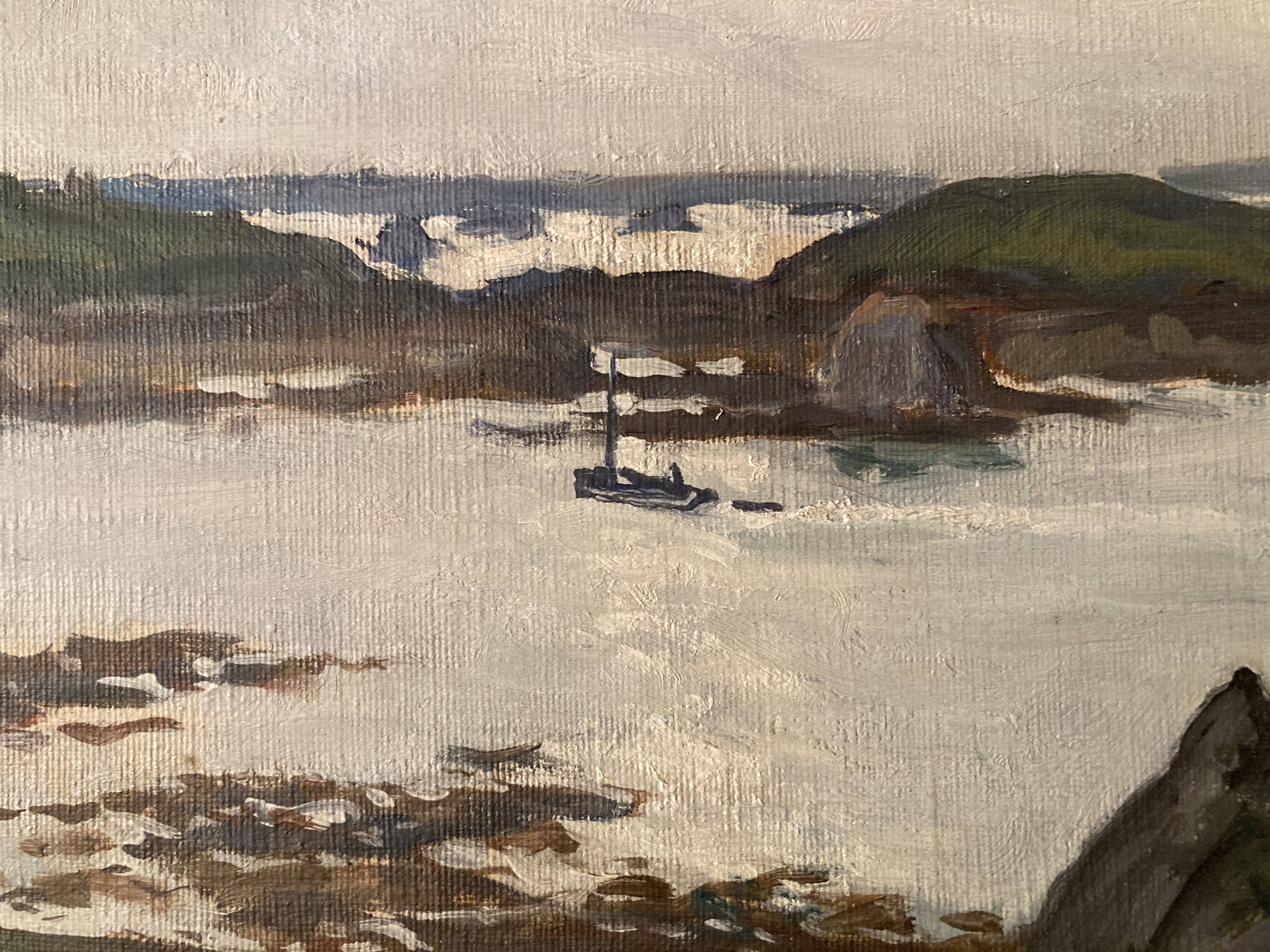 Bréhat oil on panel by Lucien Seevagen