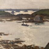 Bréhat oil on panel by Lucien Seevagen