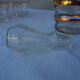 Golden liqueur service from the 1950s-1960s and its 12 glasses.