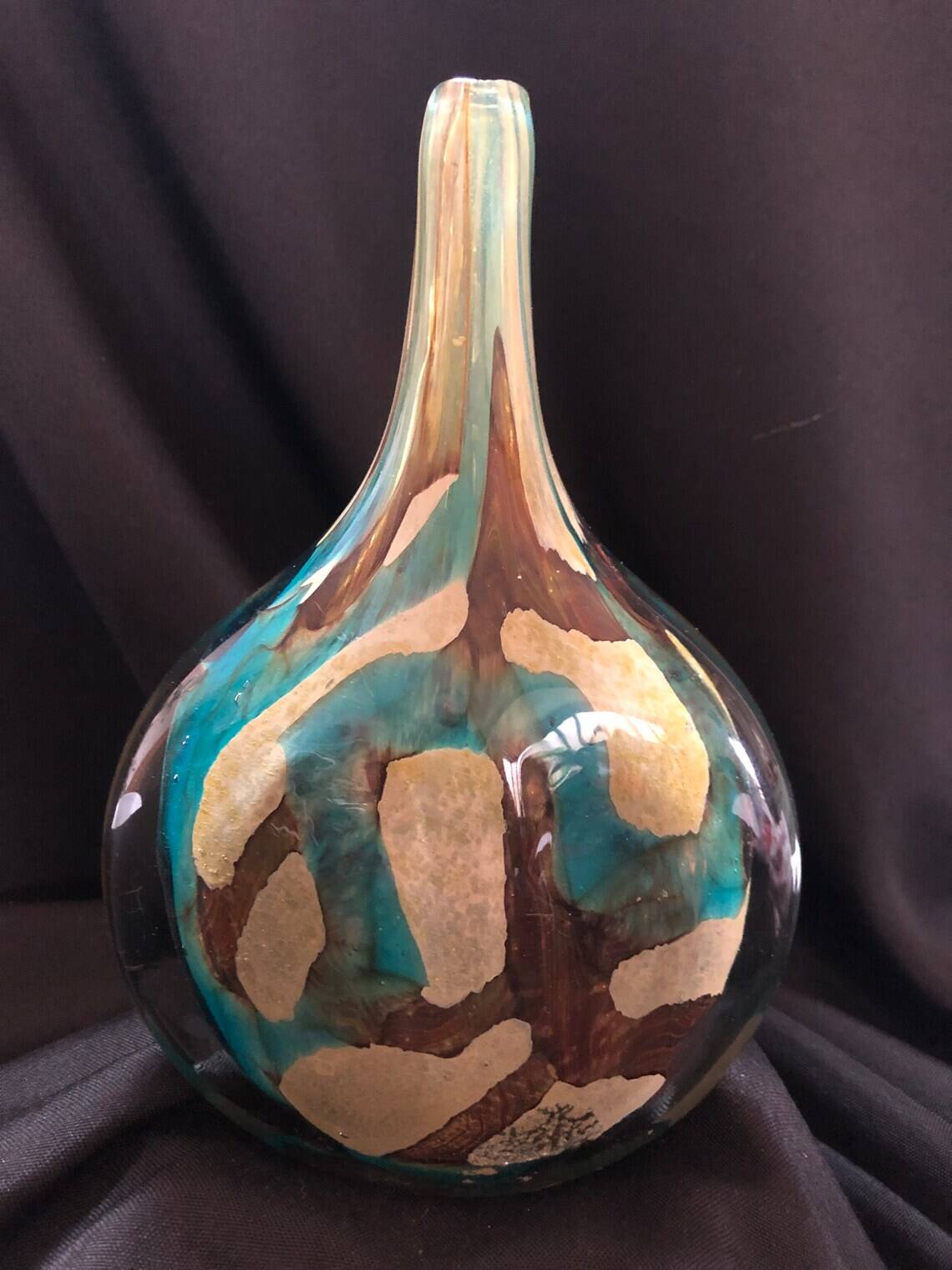Soliflore vase in blown glass signed Mdina Malta 1970s