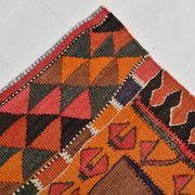 3x11 Orange & Brown Kilim Runner Rug, 88x330Cm