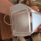 Frosted glass hexagonal suspension globe Art Deco
