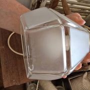 Frosted glass hexagonal suspension globe Art Deco