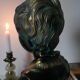 Buste en plâtre garçon patine bronze XXème