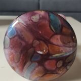 Volubilis vase in Murano glass. Pink speckled background. Height 21 cm.