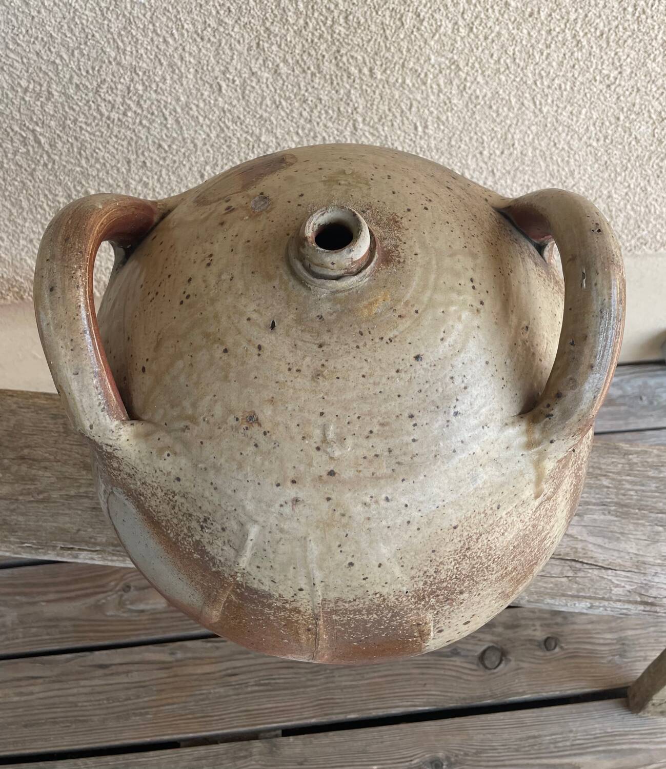 XXL Stoneware Jar Puisaye Antique 19th Century French Crafts